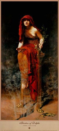 202x450 Pre Raphaelite Painting.priestess Of Delphi By John Collier. Art - Oracle Of Delphi Painting