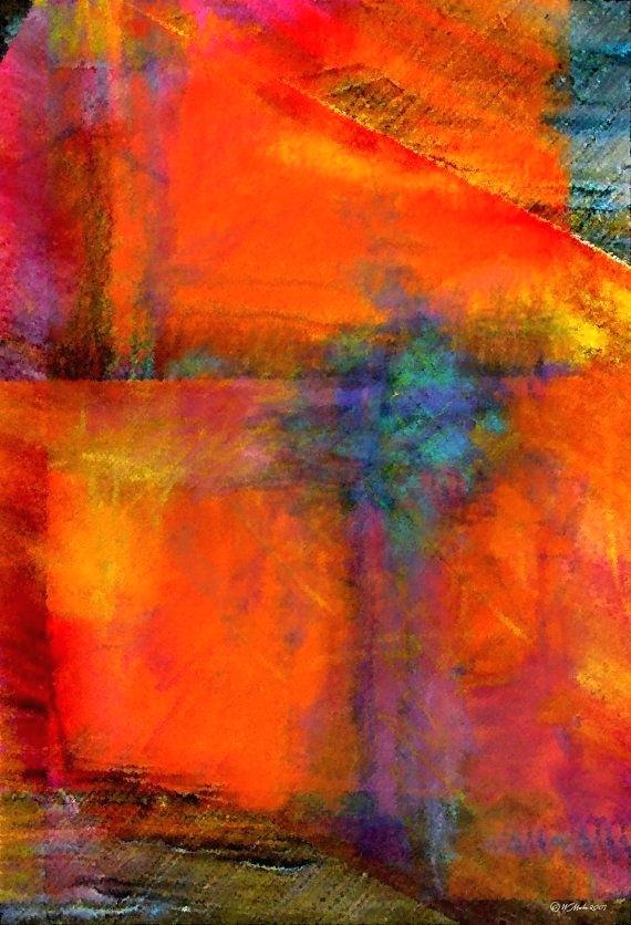 570x836 By Orange Abstract Painting Black White And Art Sayano - Orange Abstract Painting