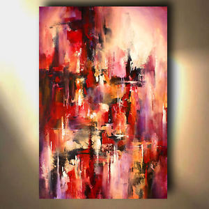 300x300 Red Pink Purple Orange Abstract Painting Giclee Canvas Print Mix - Orange Abstract Painting