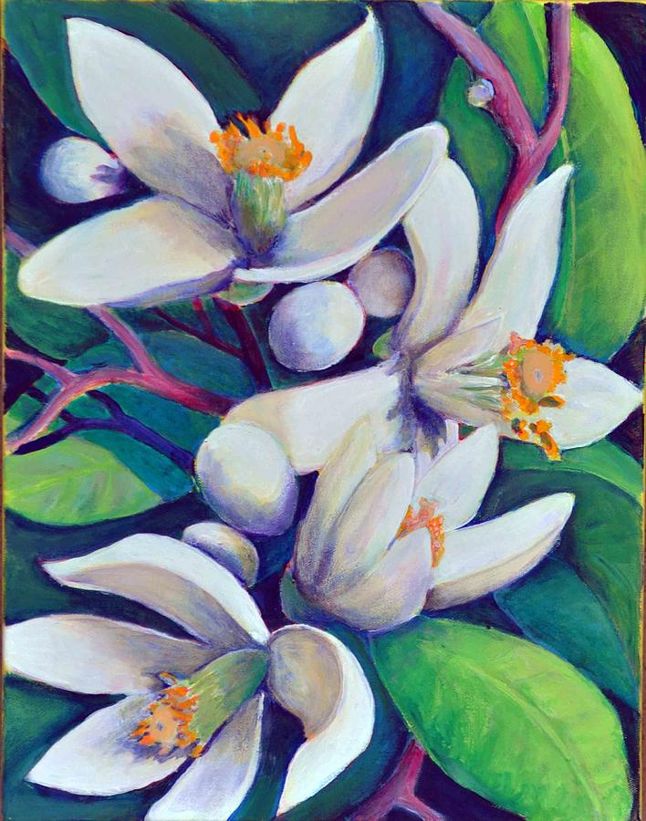 708x900 Orange Blossoms Painting By Kate Macmahon - Orange Blossom Painting