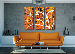 300x217 Limited Edition Orange Canvas Art Prints By Contemporary Artist - Orange Canvas Painting