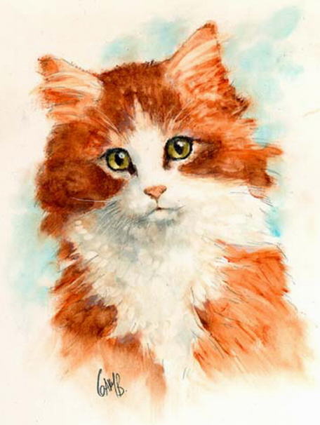456x606 Orange Cat Paintings. Gary Brown - Orange Cat Painting