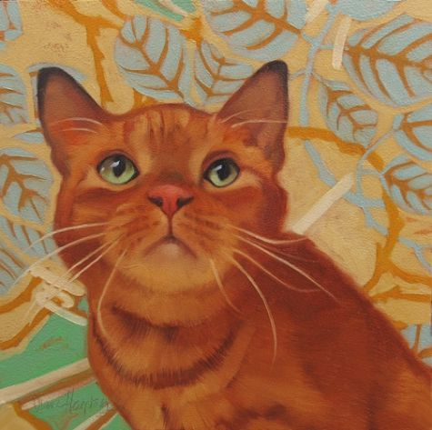 475x473 Darby Painting Of Orange Tabby Cat Original Art Painting By Diane - Orange Cat Painting