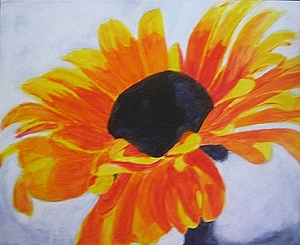 300x245 How To Paint A Flower With Acrylics Step By Step - Orange Flower Painting