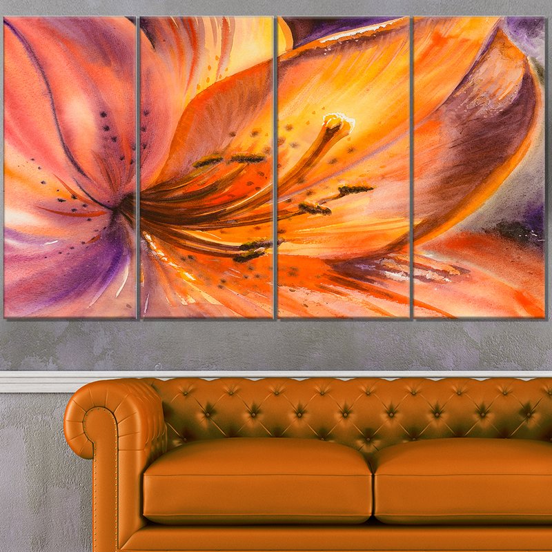 800x800 Designart - Orange Flower Painting