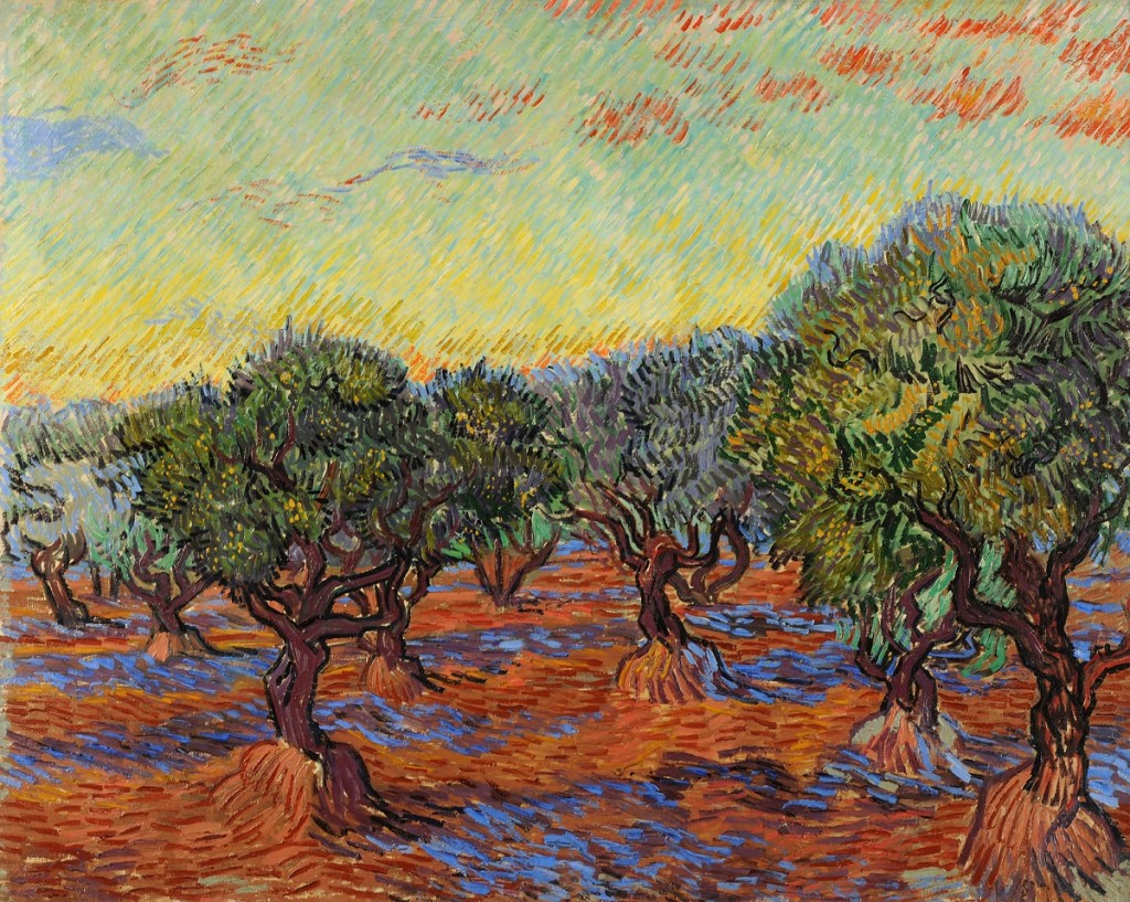 1024x817 Olive Grove Orange And Sunset Sky Vincent - Orange Grove Painting
