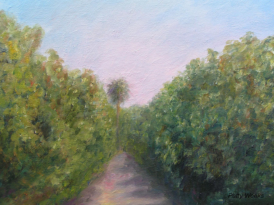 900x675 Florida Orange Grove Painting By Patty Weeks - Orange Grove Painting