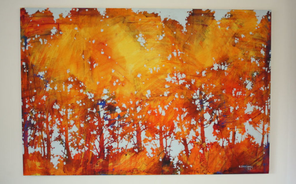 1030x640 Painting Orange Autumn 150 X 100 Cm Acrylic And Oil On Canvas - Orange Painting