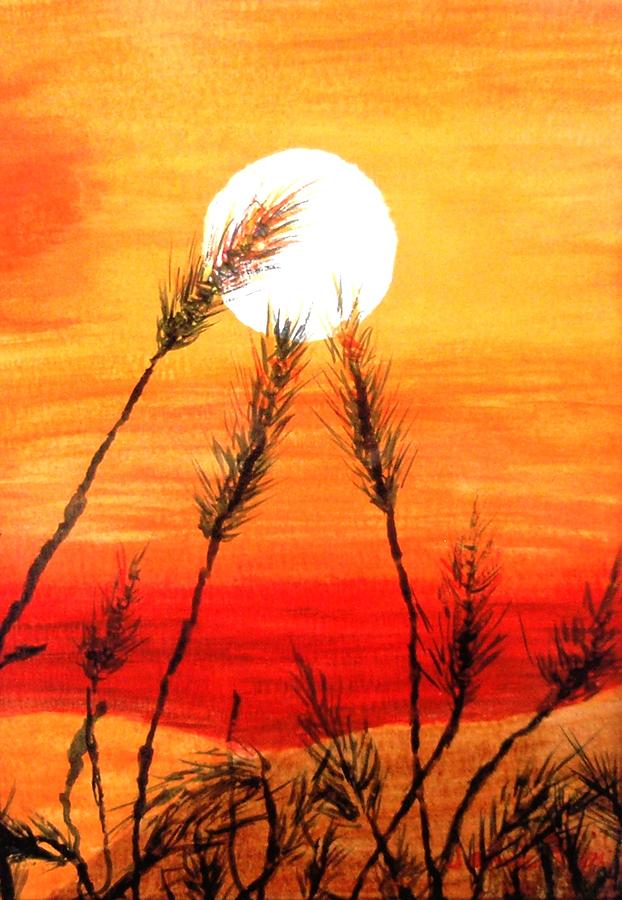 622x900 Orange Sunset Painting By Jamie Frier - Orange Sunset Painting