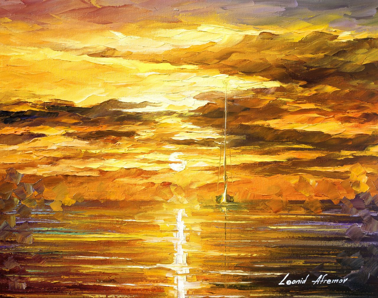 1280x1010 Sunset Of Feelings - Orange Sunset Painting