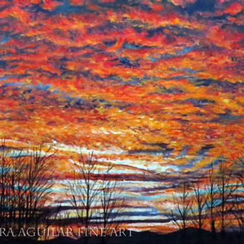 354x354 Shop Sunset Sky Painting On Wanelo - Orange Sunset Painting