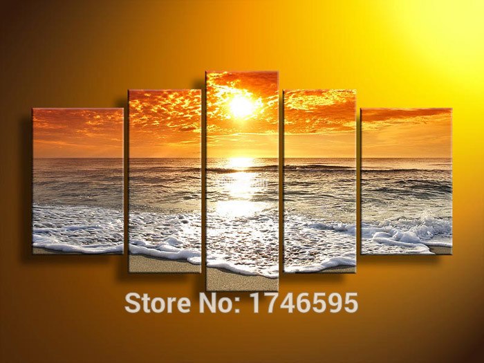 700x525 Big Size Living Room Wall Decor Home Decor Wall Art Picture - Orange Sunset Painting