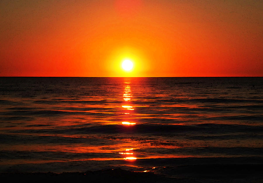 900x627 Bright Skies - Orange Sunset Painting