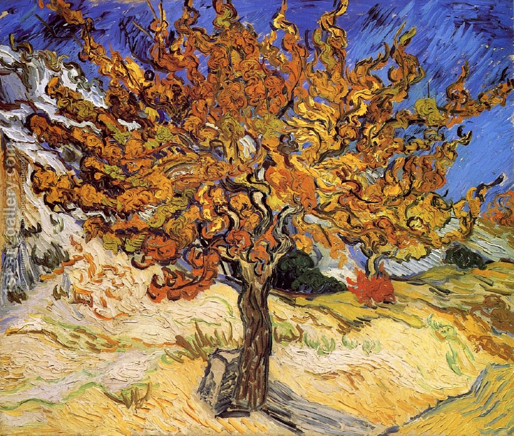 1000x848 Mulberry Tree Vincent Van Gogh Reproduction 1st Art Gallery - Orange Tree Painting