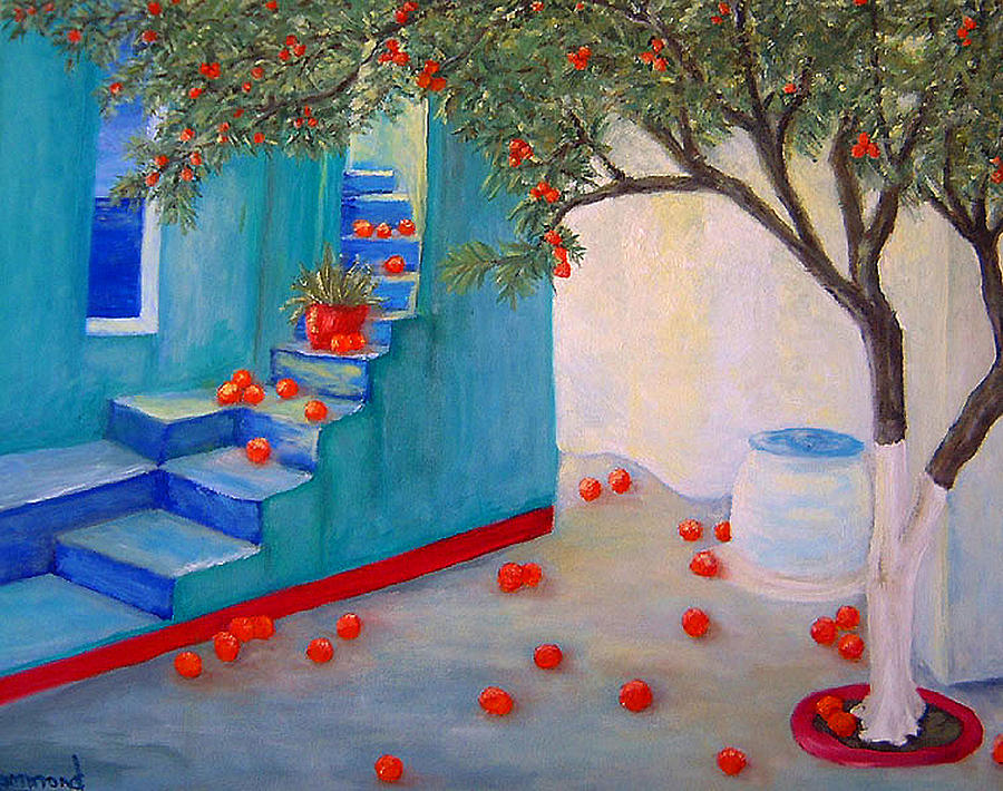 900x710 Orange Tree Painting By Barbara Hammond - Orange Tree Painting