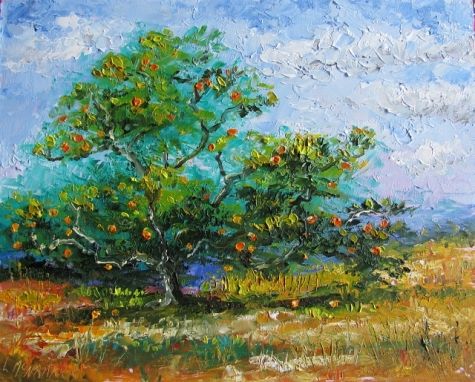 475x382 Daily Painting 1432 Ripe For The Picking Florida Orange Tree Oil - Orange Tree Painting