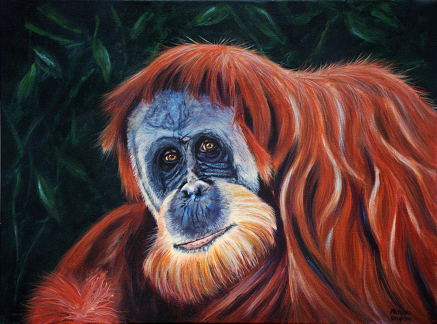 900x669 Wise One - Orangutan Painting