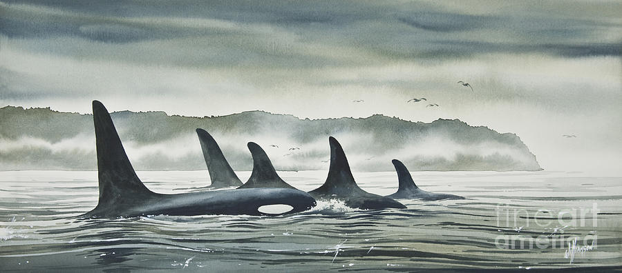 900x396 Realm Of The Orca Painting By James Williamson - Orca Painting