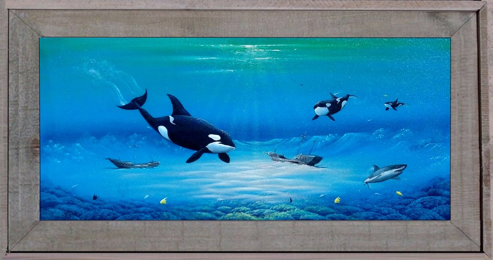 1000x528 Orca Whale Painting On Canvas - Orca Whale Painting