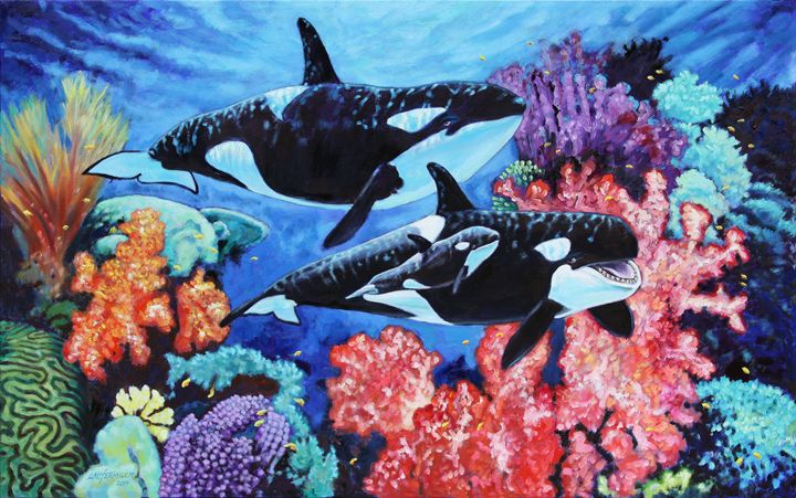 720x451 Happy Life Of A Killer Whale - Orca Whale Painting