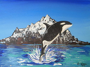 300x225 Killer Whale Paintings - Orca Whale Painting