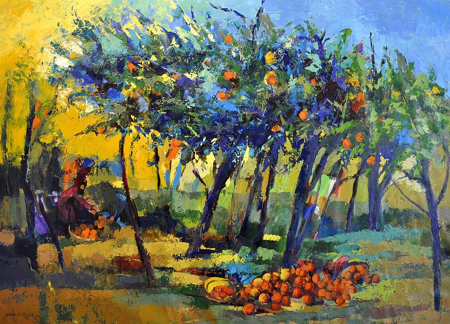 900x649 Orchard Painting By Amer Bader - Orchard Painting