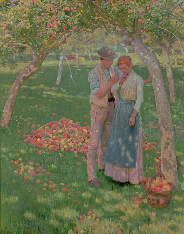 709x900 The Orchard Painting By Nelly Erichsen - Orchard Painting