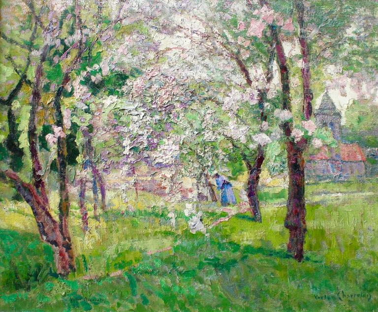 768x634 Victor Charreton - Orchard Painting