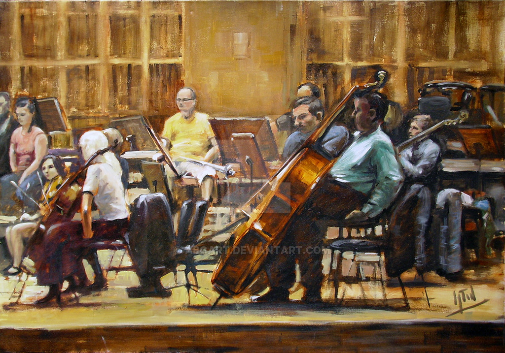1024x717 Oil Painting On Canvas - Orchestra Painting