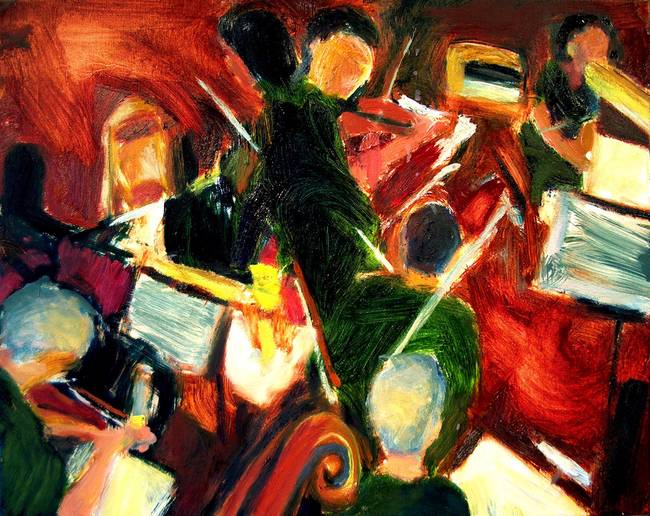 650x516 Orchestra In Abstract By Bob Dornberg - Orchestra Painting