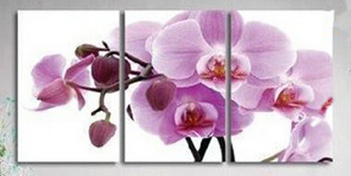 700x352 Hand Painted Paintings Butterfly Orchid Picture On Canvas Wall - Orchid Canvas Painting