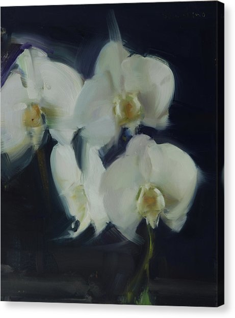 461x622 Orchids Painting By David Shevlino - Orchid Canvas Painting