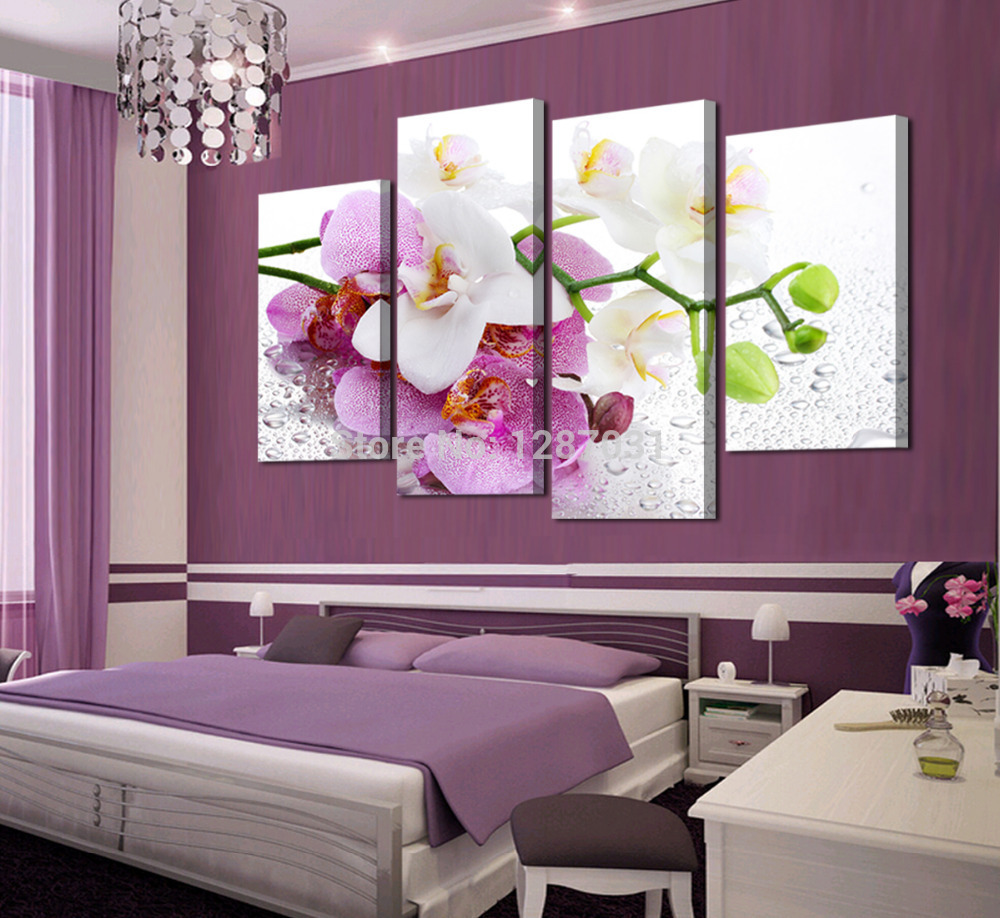 1000x918 Shopping Beautiful Butterfly Orchid 4 Panelsset Hd Canvas - Orchid Canvas Painting