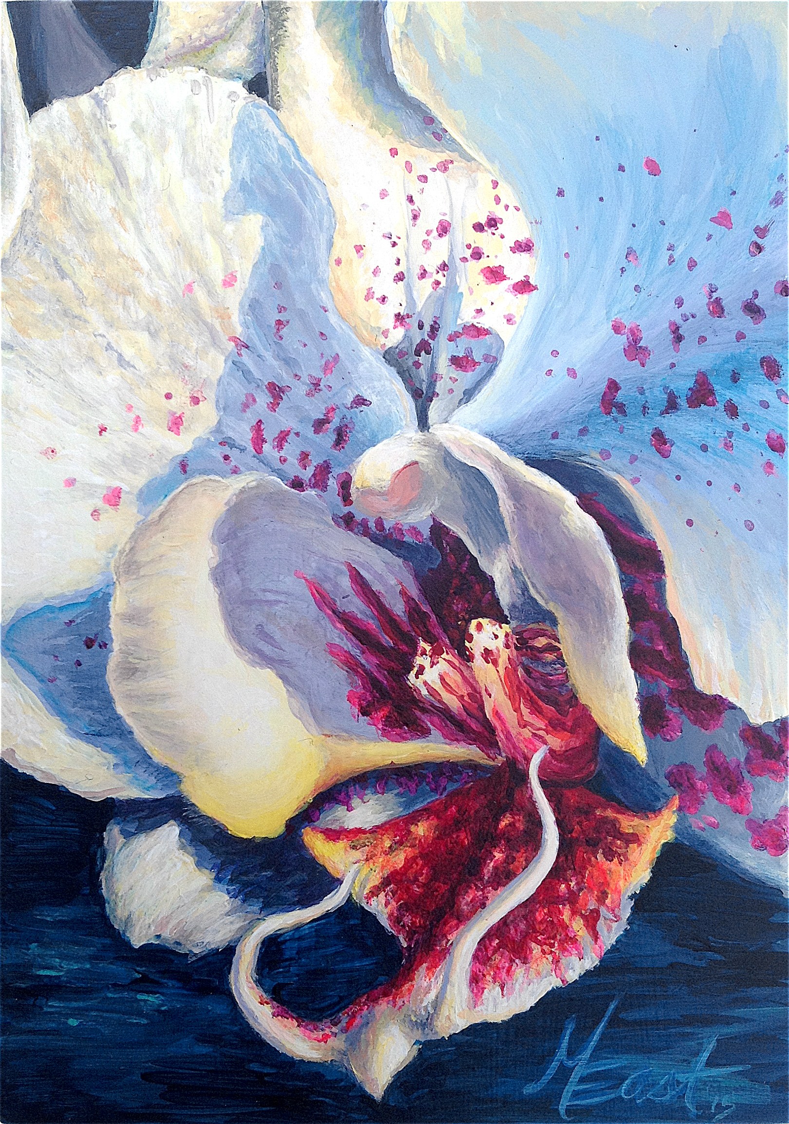1621x2310 White Orchid Prints - Orchid Painting