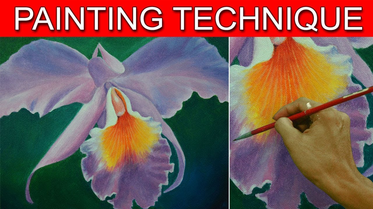 1280x720 How To Paint An Orchid Flower In Easy Step By Step Acrylic Full - Orchid Painting Acrylic