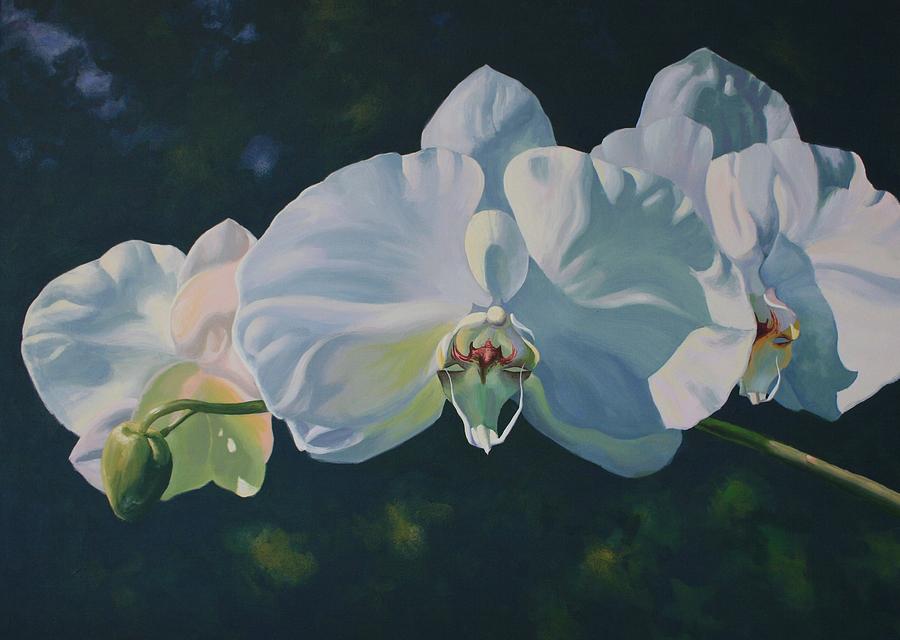900x640 Orchid Song Painting By Michael Vires - Orchid Painting Acrylic