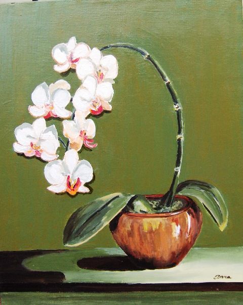 480x603 Orchid Acrylic Painting Painting Inspirations - Orchid Painting Acrylic