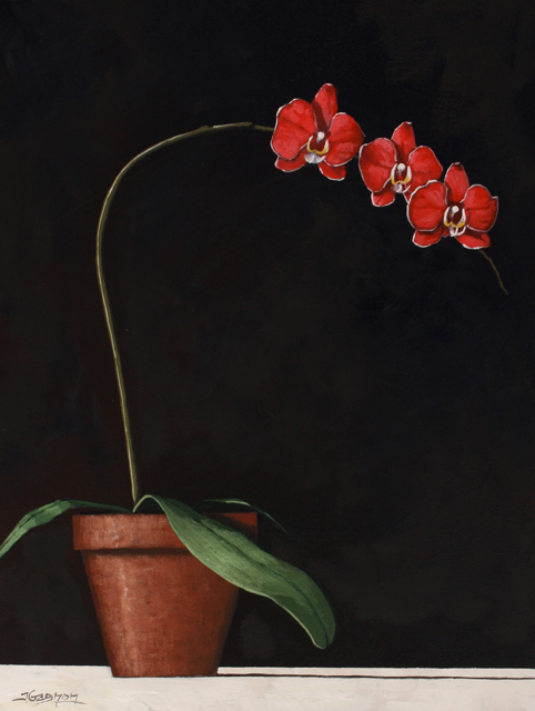 482x640 Red Orchids Acrylic Painting Lesson Tim Gagnon Studio - Orchid Painting Acrylic