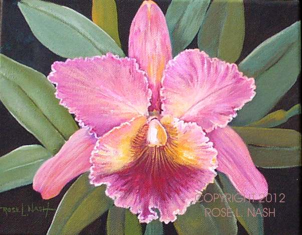 603x469 Rose L. Nash, Fine Art Painter And Art Teacher - Orchid Painting Acrylic