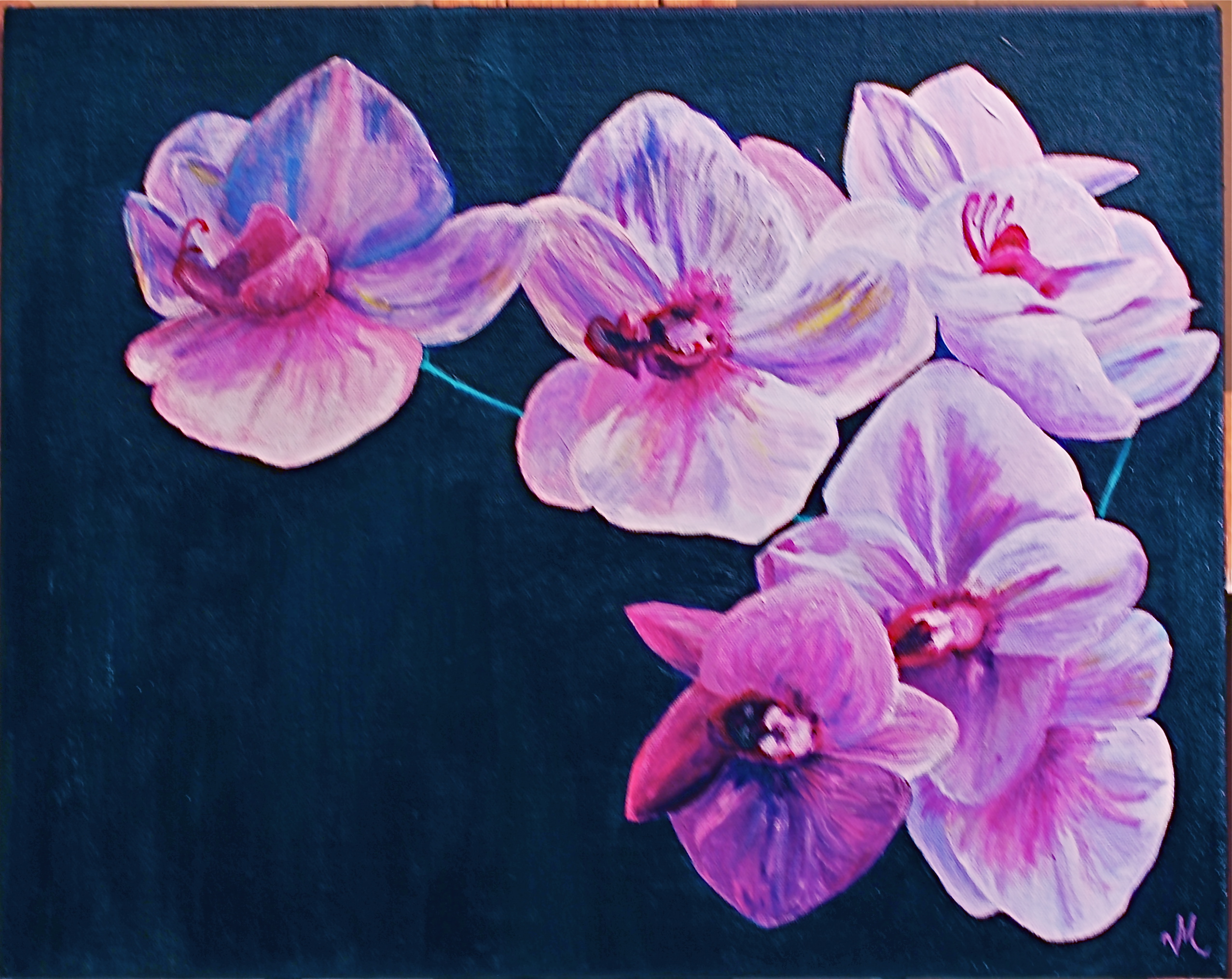 2553x2029 Evolution Of A Finale Victoriamoss's Art Page - Orchid Painting Acrylic