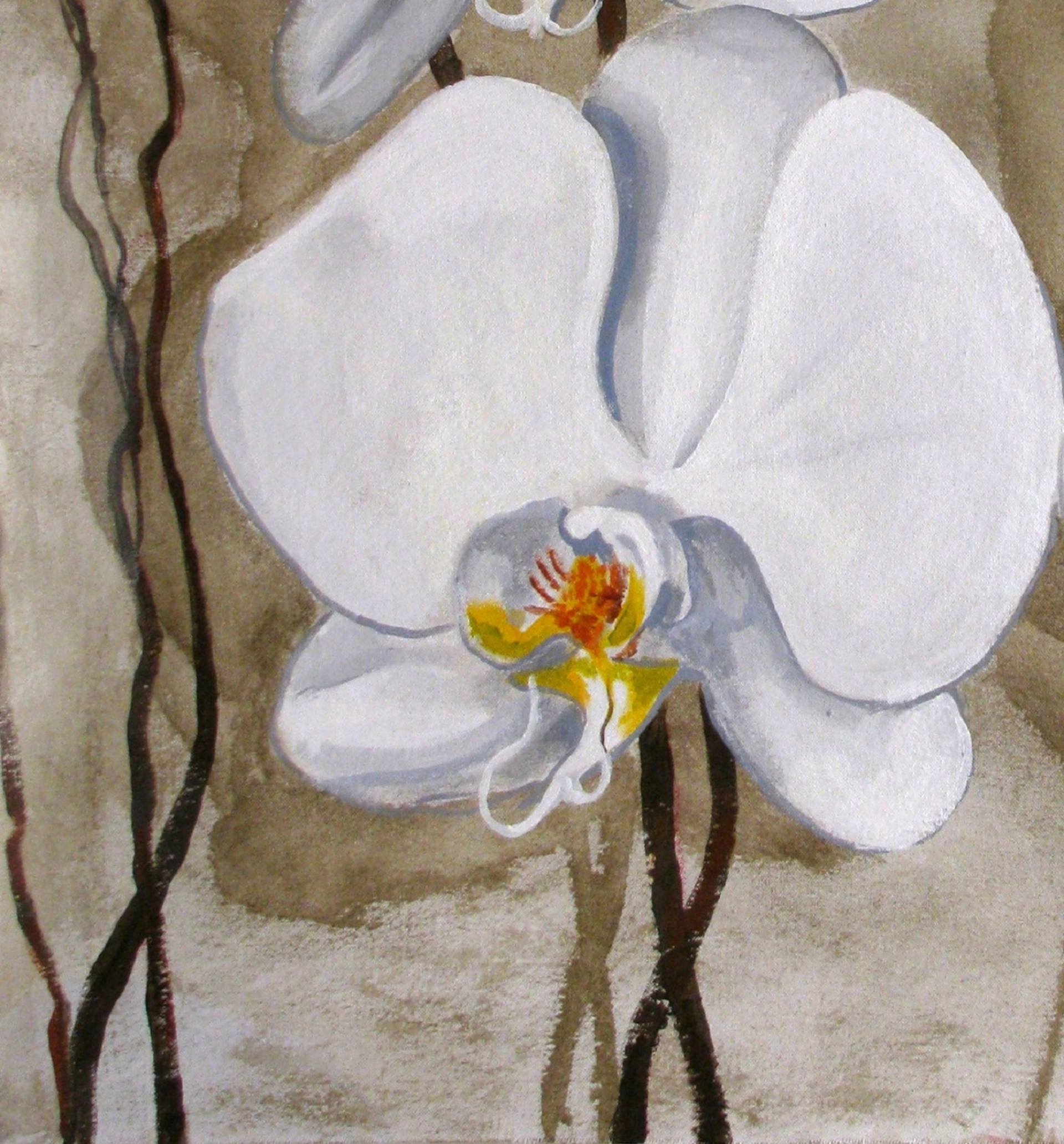 1920x2065 Saatchi Art White Orchids Painting By Patrick Bornemann - Orchid White Painting