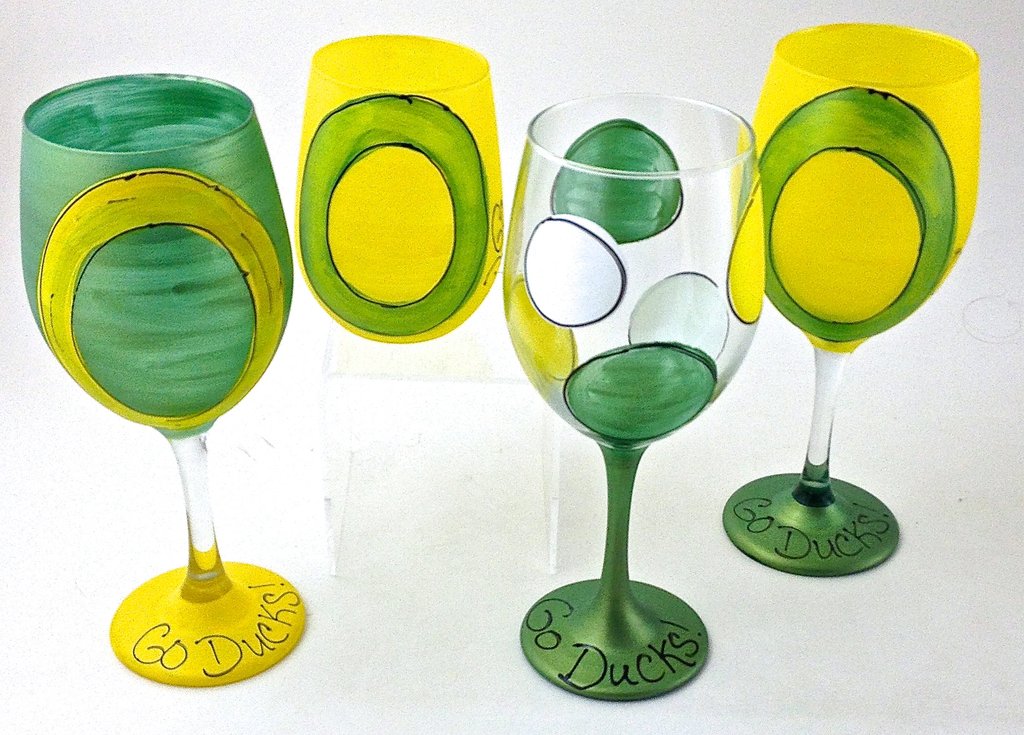 1024x735 Sports Oregon Ducks O Leslie Hand Painted Glass - Oregon Ducks Painting