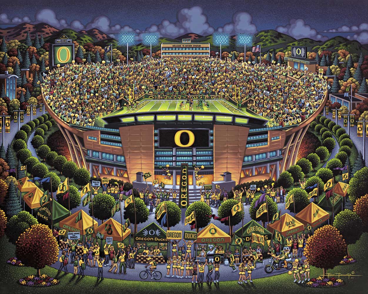 1252x1000 University Of Oregon Ducks - Oregon Ducks Painting