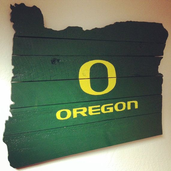 570x570 Large Oregon Ducks Painted On Shape Of Oregon On By Carvednation - Oregon Ducks Painting