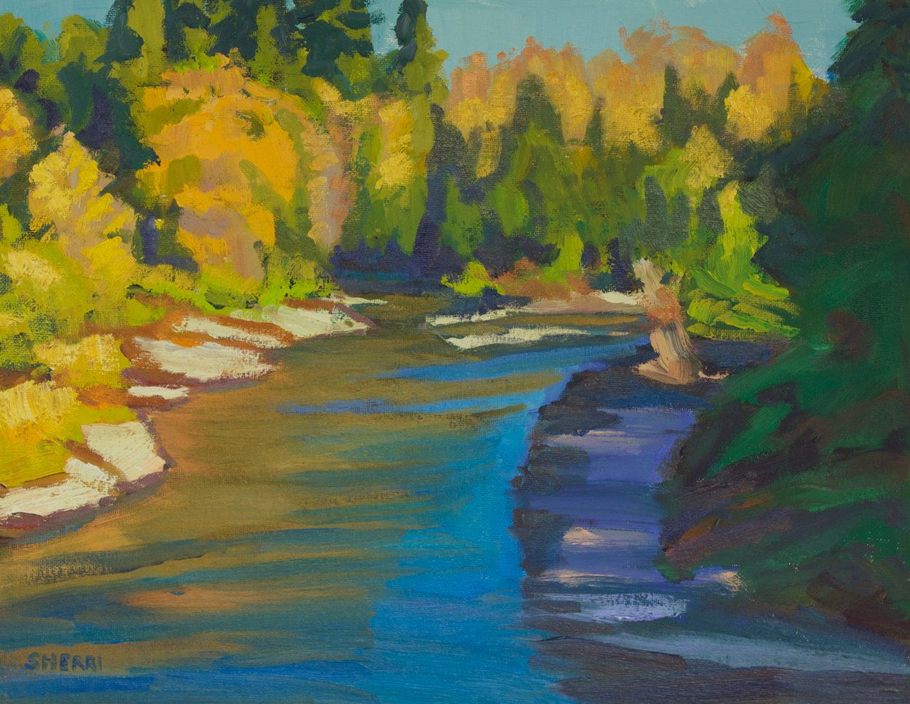 1280x990 Oregon Art Original Oil Painting Landscape Salmon Creek - Oregon Painting