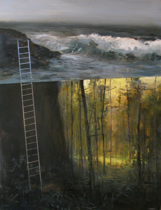 550x716 Oregon Ladder Original Painting By Jeremy Miranda - Oregon Painting