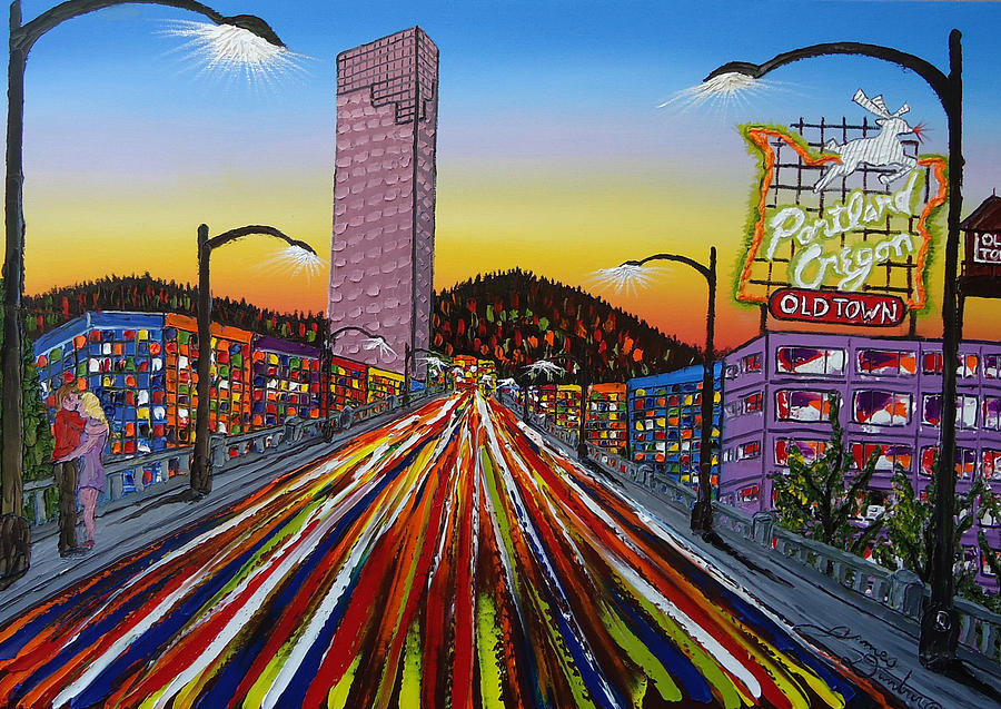 900x637 Portland Oregon Sign 10 Painting By Portland Art Creations - Oregon Painting