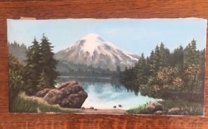 300x187 Antique Oil Painting Mountain And Lake Landscape Signed Rigby Mt - Oregon Painting