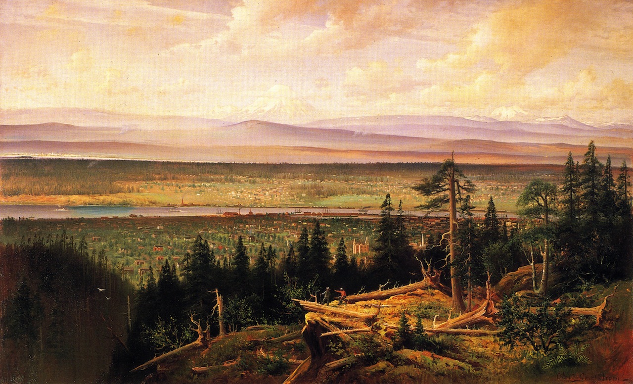 1280x776 View Of Portland Oregon Painting Olof Grafstrom Oil Paintings - Oregon Painting