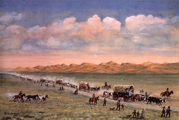 600x403 Danger And Hardship On The Oregon Trail Legends Of America - Oregon Trail Painting